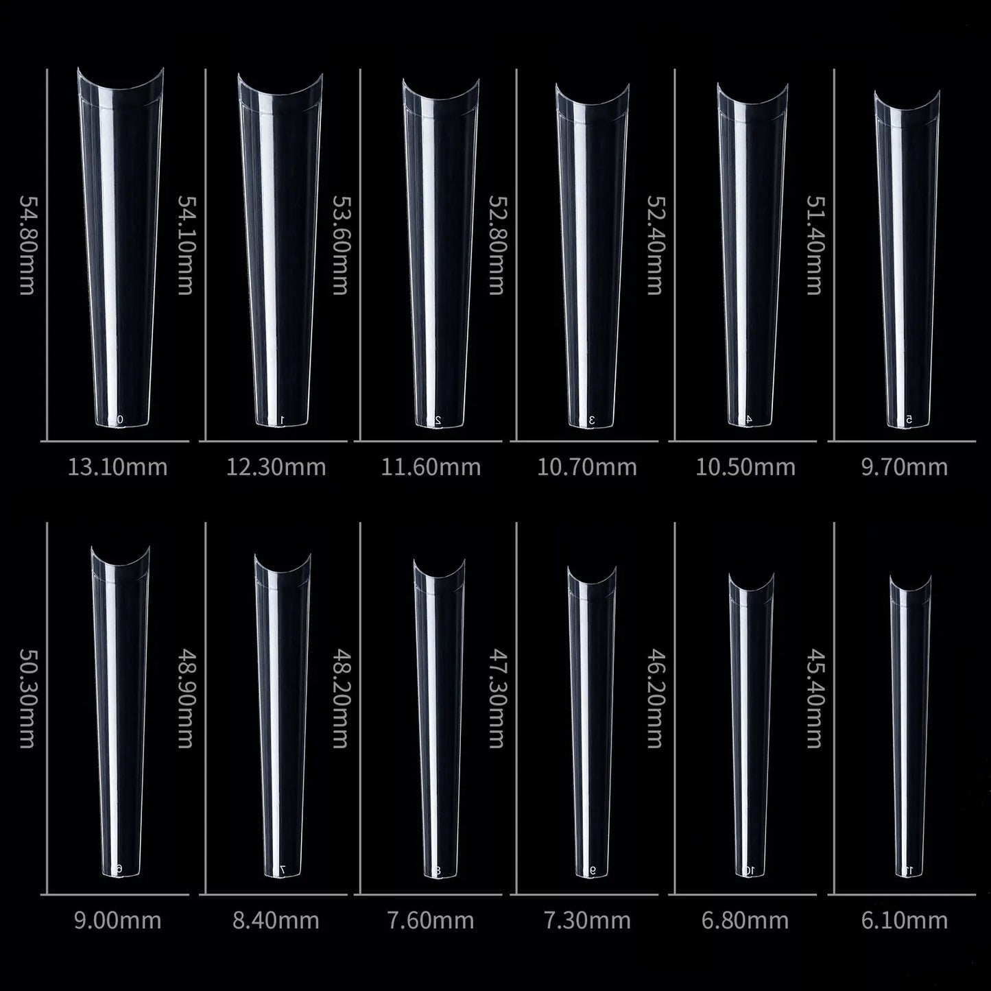 3XL Tapered Square Clear Full Cover Nail Tip 120PC Press On Nails False Artificial Tip  XXXL Extra Long Square Straight Nail Tip