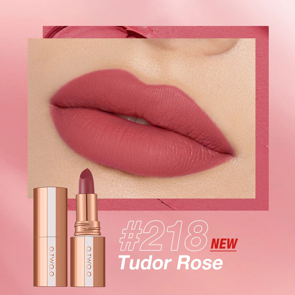 O.TWO.O Matte Lipstick Lip Tint 14 Colors Waterproof Long Lasting Non-transfer Smooth Highly Pigmented Velvet Lip Sticks Makeup