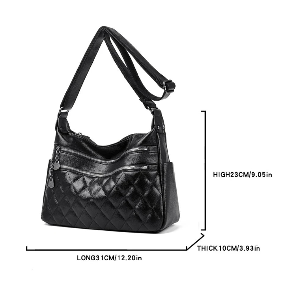 High Quality Shoulder Bags for Women Quilted Soft Leather Crossbody Bag Large Capacity Versatile for Daily Commute Sac New 2026