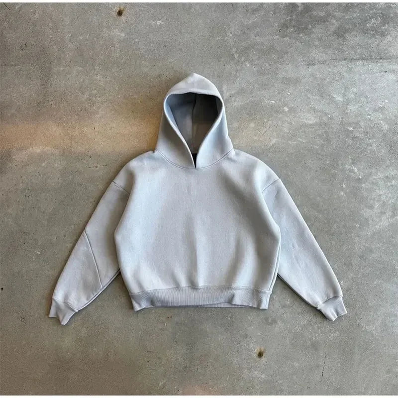 Solid Couple's Hooded Sweatshirt 2 Piece Set Casual Loose Sweatpants Suit Autumn Male Jogging Sweatshirt Trousers Outfits Suits