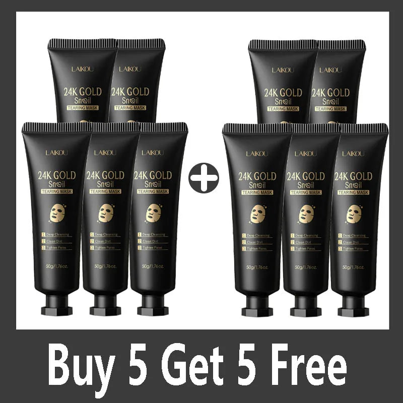 24K Gold Snail Collagen Peel-Off Face Mask – 50g