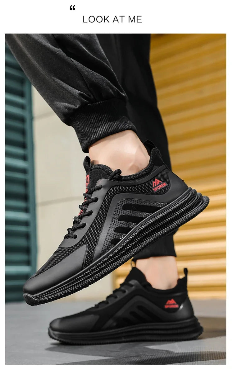 DUTRIEUX Men’s Casual Sneakers – PU Lace-Up Rubber Sole Shoes (C101-AB02)