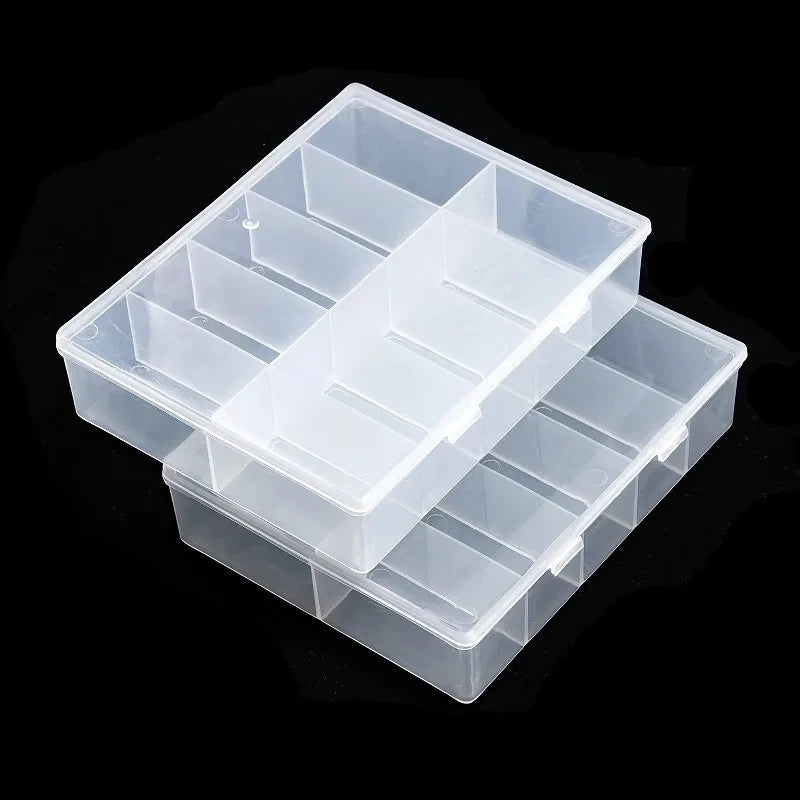 10 Grids Transparent Nail Art Storage Box علبة تخزين شفافة متعددة الأقسام لمستلزمات الأظافر – 10 خانات