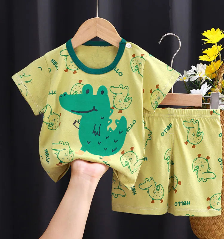 Kids Sets  Children Clothes Boys Girl T-shirt Shorts 2PCS Summer Cotton Short sleeve Baby Children Clothing  Suit Cotton Comfort
