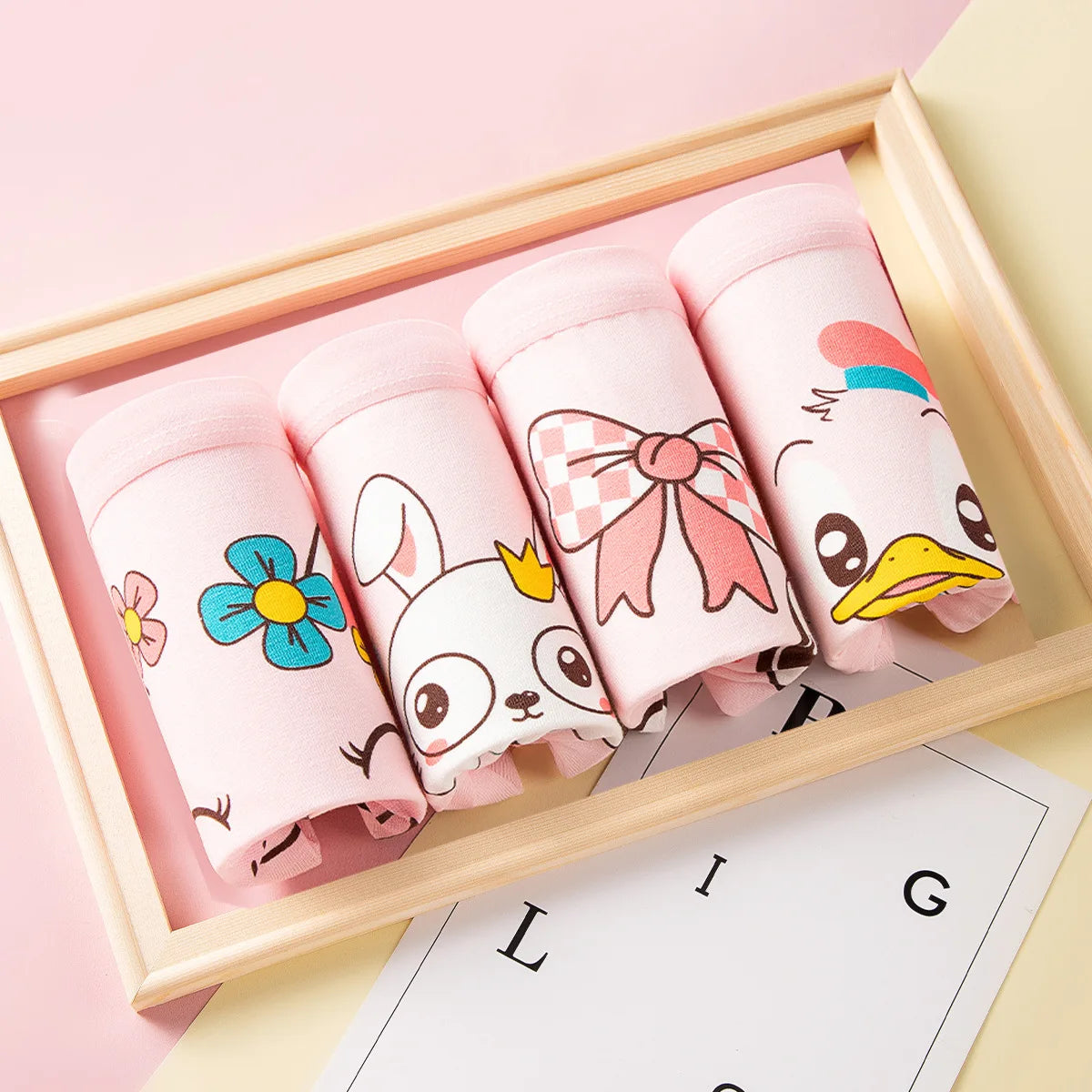 4pcs/Lot Kids Girl Underwear Set Girls Cotton Cute Printing Briefs Boyshorts Comfortable Safety Panties Children Cartoon Clothes