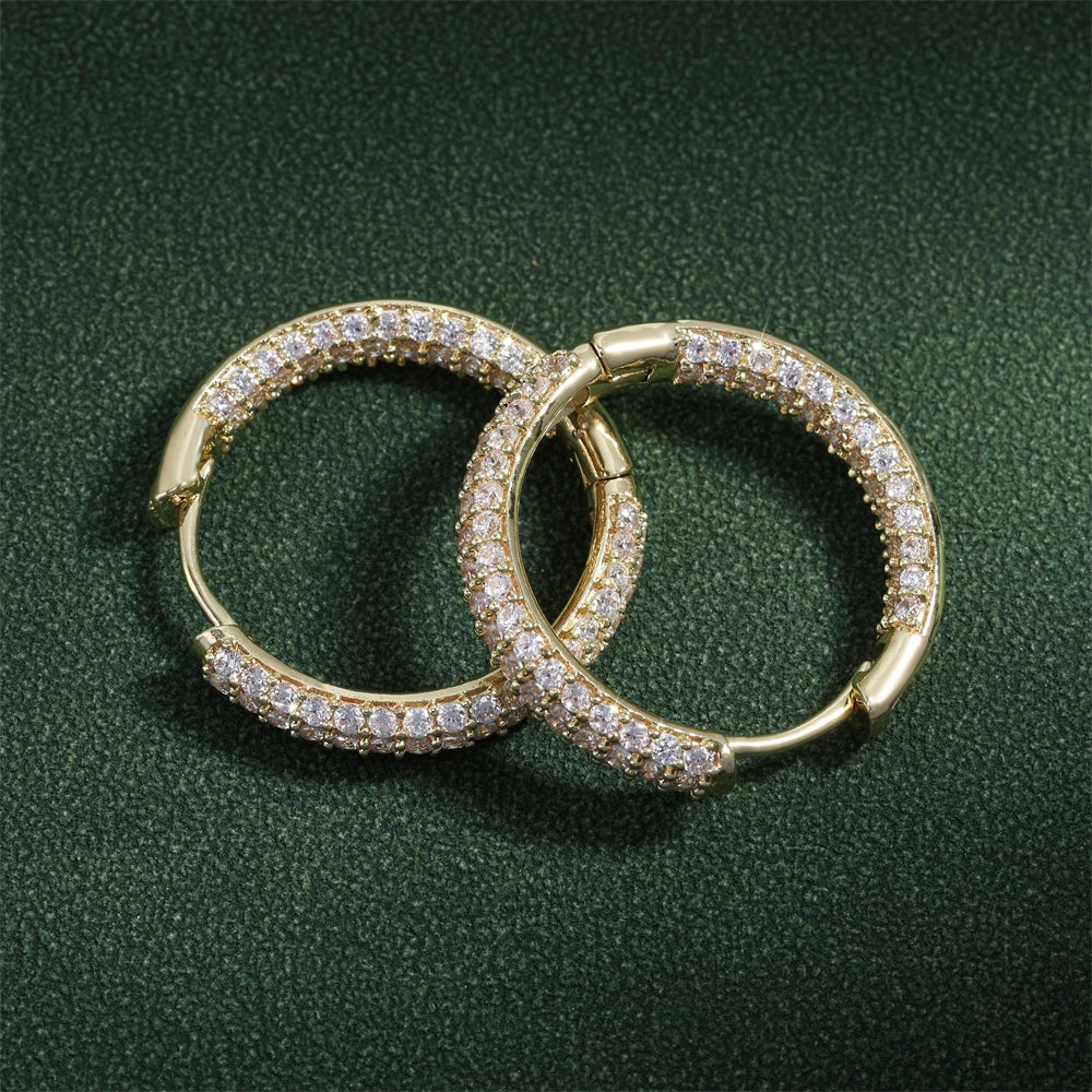 ZAKOL Luxury Shiny Micropaved Zirconia Hoop Earrings for Women Exquisite Wedding Party Jewelry Wholesale