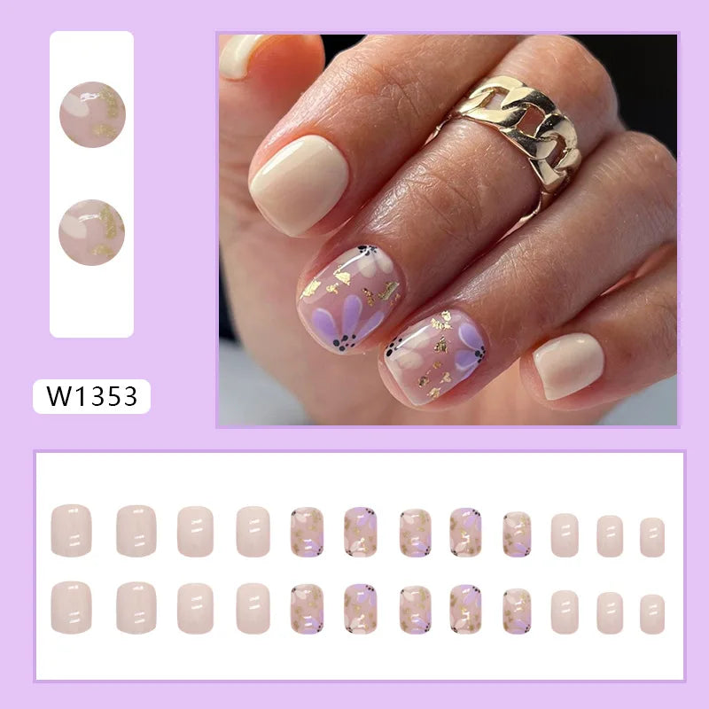 Leopard Print Pink Gradient Press-On Nails – 24PCS
