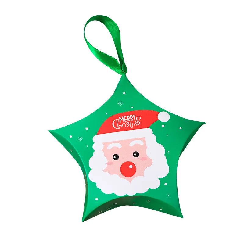 8/16Pcs Christmas Star-Shaped Candy Gift Boxes With Festive Holiday Designs - Paper Treat Containers For Gifts And Decorations