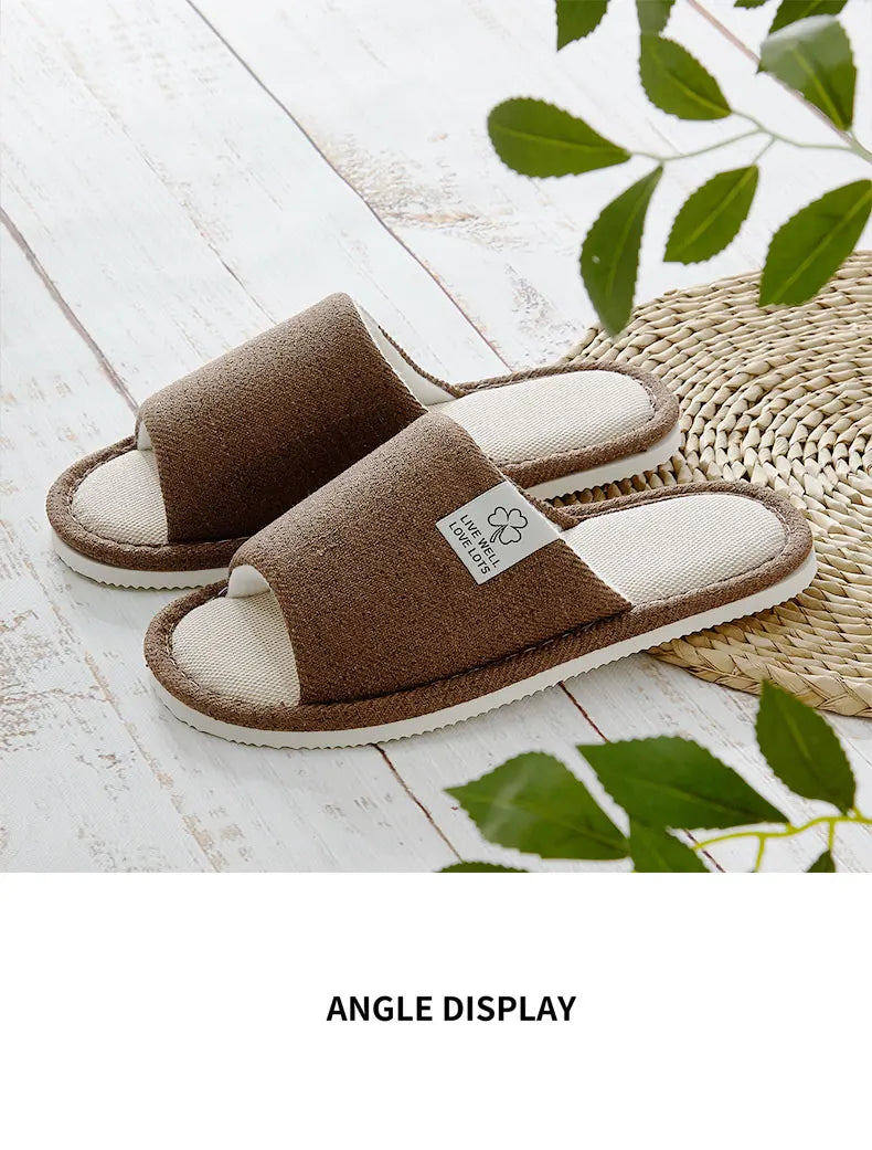 Men’s Indoor Hemp Cotton Slippers – EVA Sole Comfort Shoes (K293-A)