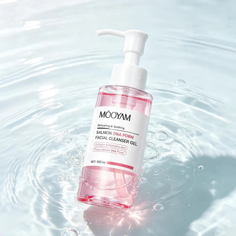 Salmon Pink PDRN Skincare Set Firming Soothing Massage Eye Cream Glow Moisturizing Toner Oil Control Cleansing Gel Facial Wash