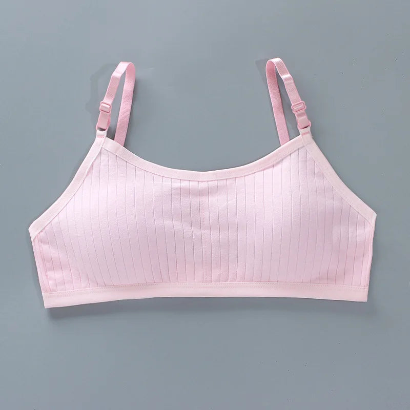 4pcs/Lot Teenage Girls Training Bras Seamless Middle High School Students Vest Bra Kids Children Back Buckle Bra Teens Underwear