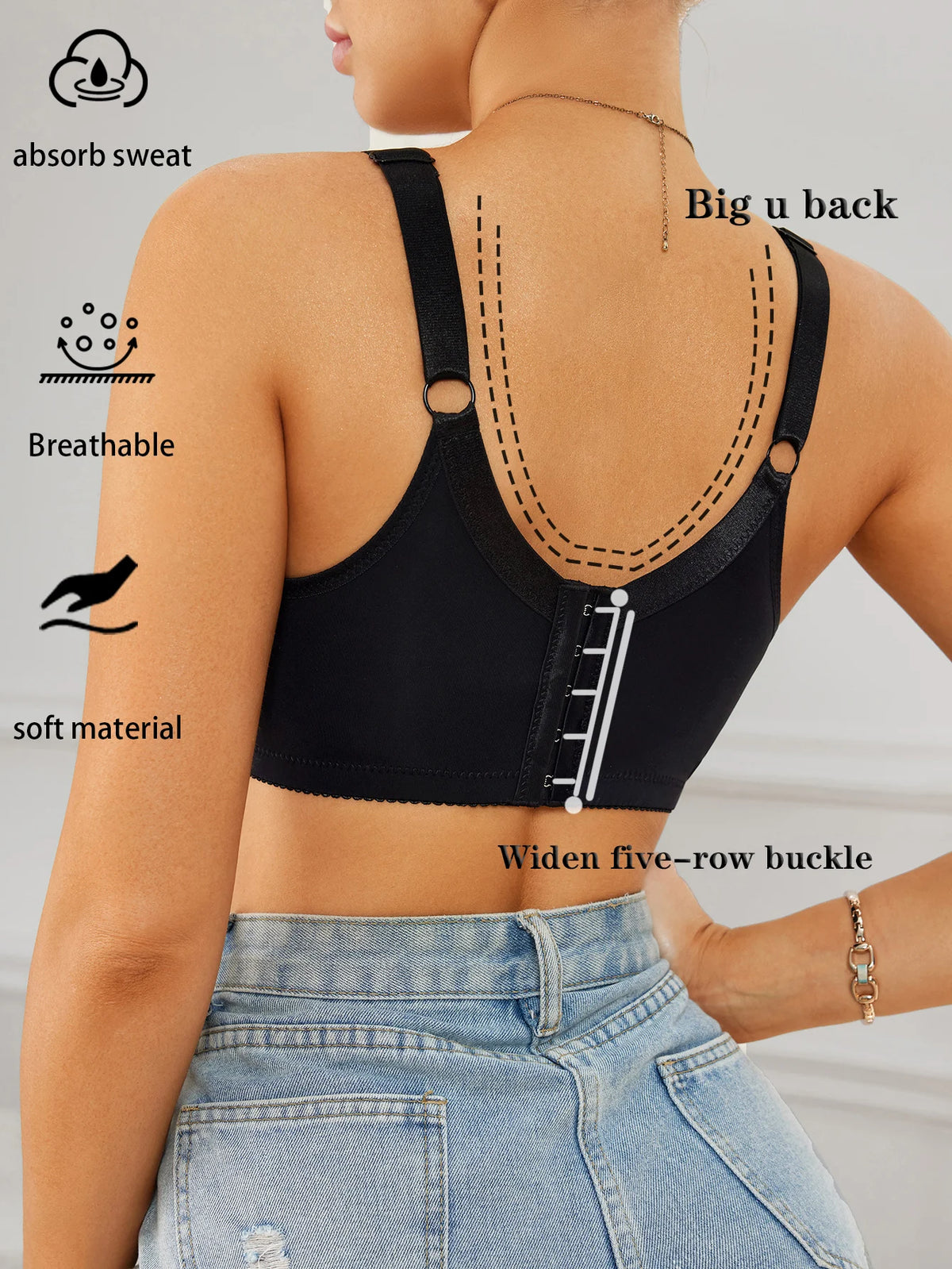 Floral Lace Women Bra Side-Breast-Enhancing Underwear with Underwire Minimizer Comfortable Wide Straps Intimates Bra