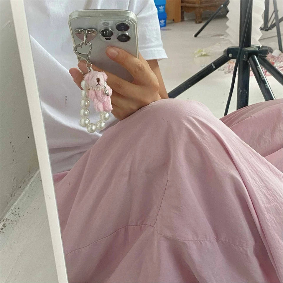 ZAKOL Korean Fashion Imitation Pearl Bear Doll Pendant Keychain Handbag Mobile Phone Accessories Gift for Women Girls