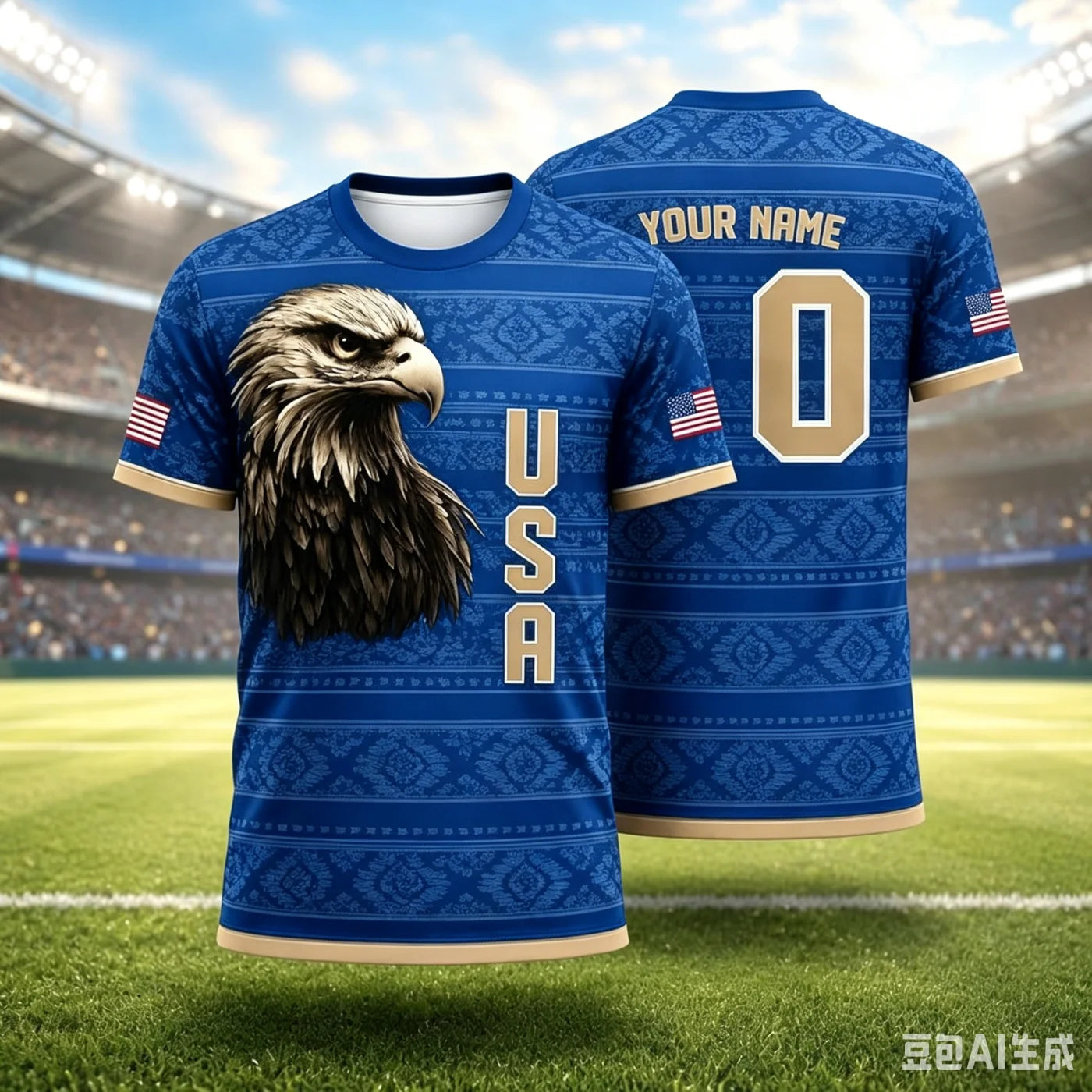 American Eagles patriotic T-shirts American flag football jerseys Team USA fan shirts soccer T-shirts July 4th sports gifts kids