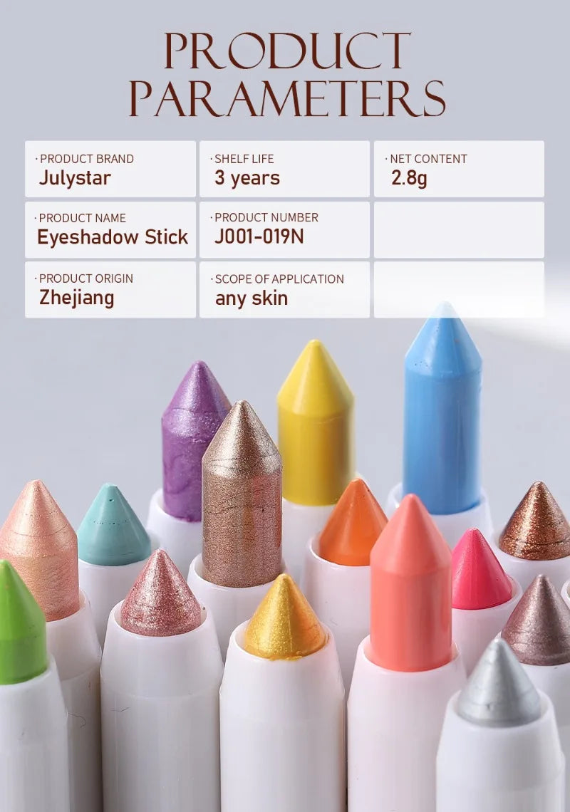 18colors Eyeshadow Stick Matte Shimmer Multi-color Waterproof High Pigmented Eyeshadow Pencil Crayon Makeup Tool Eye Cosmetics