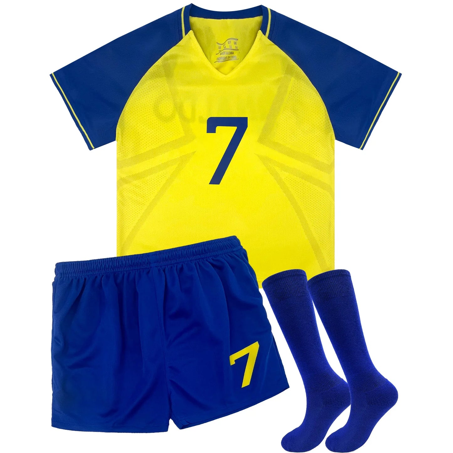 Boys Soccer Jerseys Kids 7 Football for Boys Girls Youth Soccer Shirts and Shorts Kit Set for 4-13 Years