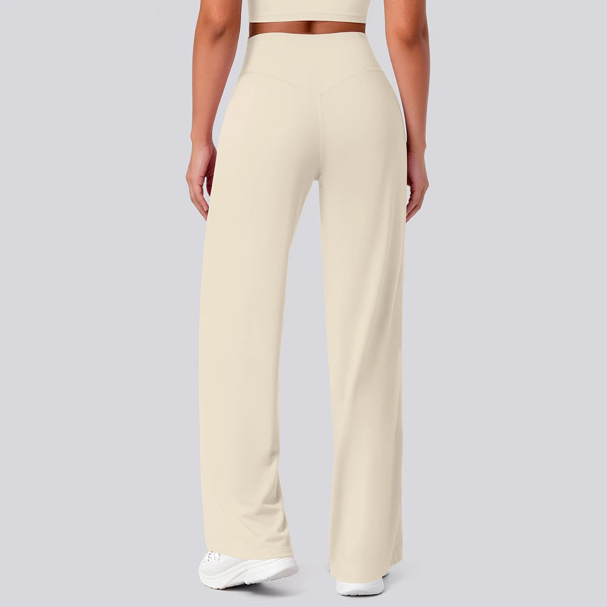 Rooftrellen Women's Sports Pants Bell-bottoms High Waisted Gym Loose Wide Leg Pants Solid Color Thin Fitness Sports Female Pants