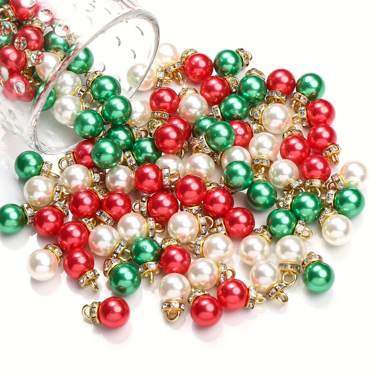 1/100pcs Imitation Pearl Pendants, Xmas Gift Accessotion Loose Beads, Craft Supplies for DIY Jewelry, Charms, and Decorations