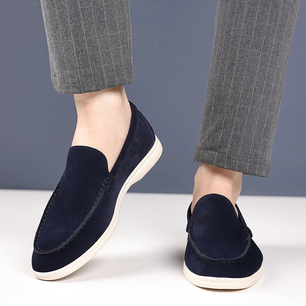 Men’s Leather Loafers 3205 – Square Toe Slip-On Casual Shoes