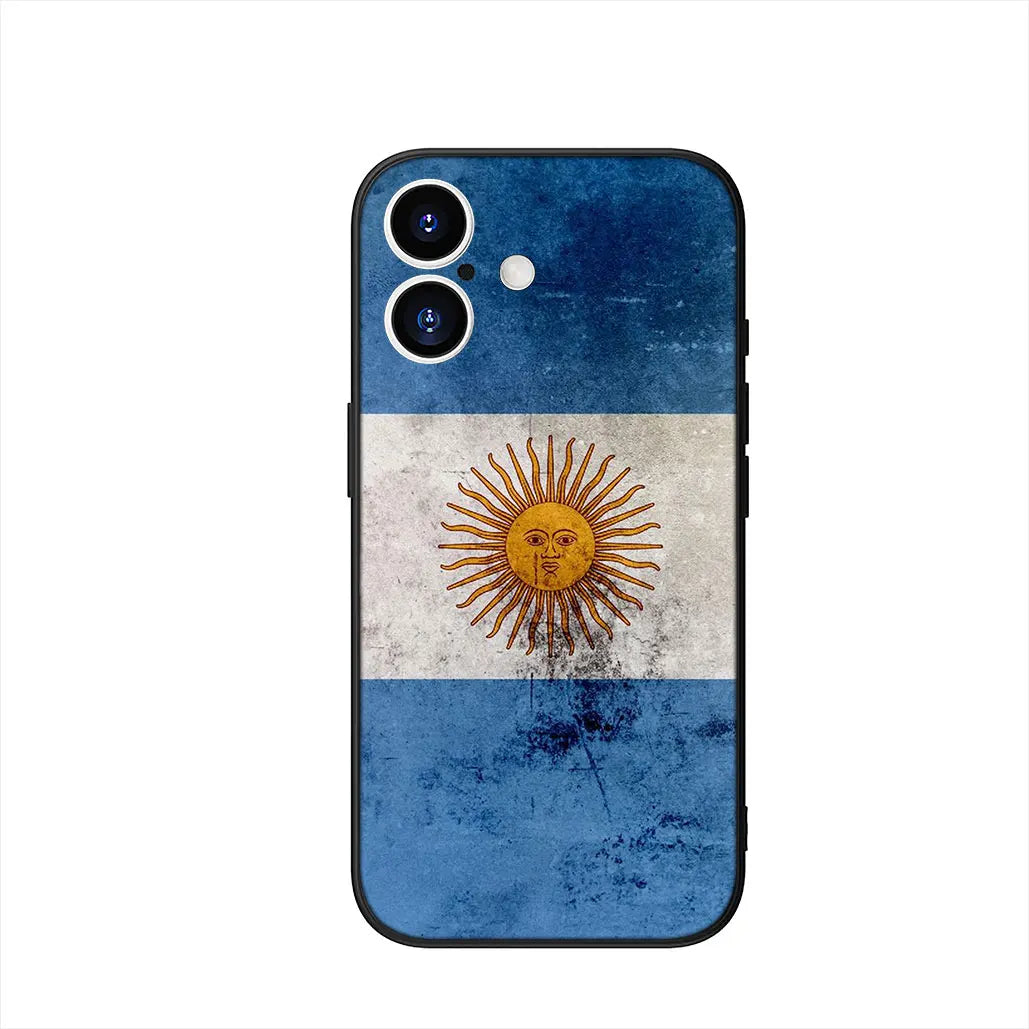 Argentina Flag Football iPhone Case - غطاء آيفون بتصميم علم الأرجنتين لكرة القدم