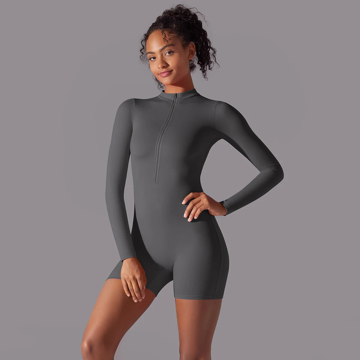 Women Tracksuit Yoga Set Yoga Jumpsuits One Piece Zipper Workout Long Sleeve Rompers Sportswear Gym Set Workout Clothes for Wome