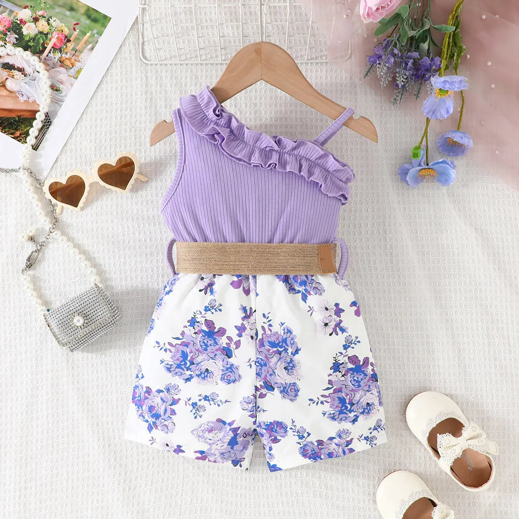 Kids Clothes 9 Months to 4 Years old Floral Off Shoulder Onesies