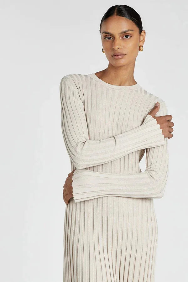 Vintage Lace-Up Female Knit Maxi Dress Elegant High Waist Patchwork Long Sleeve Loose Solid Dress Bodycon Knitwear Basic Dresses