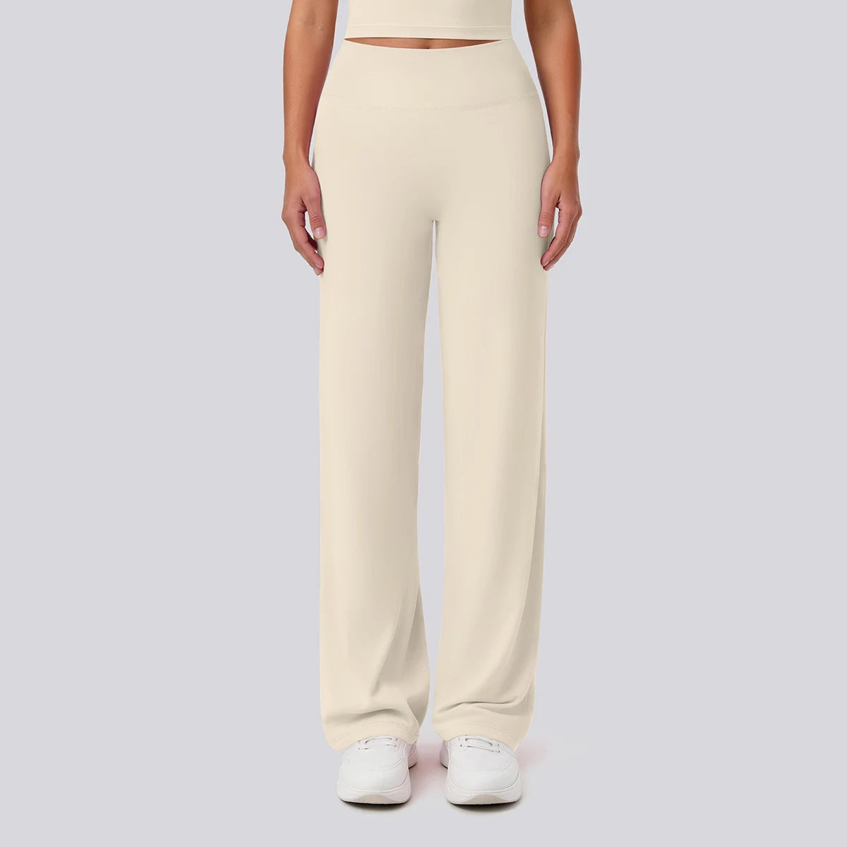 Rooftrellen Women's Sports Pants Bell-bottoms High Waisted Gym Loose Wide Leg Pants Solid Color Thin Fitness Sports Female Pants