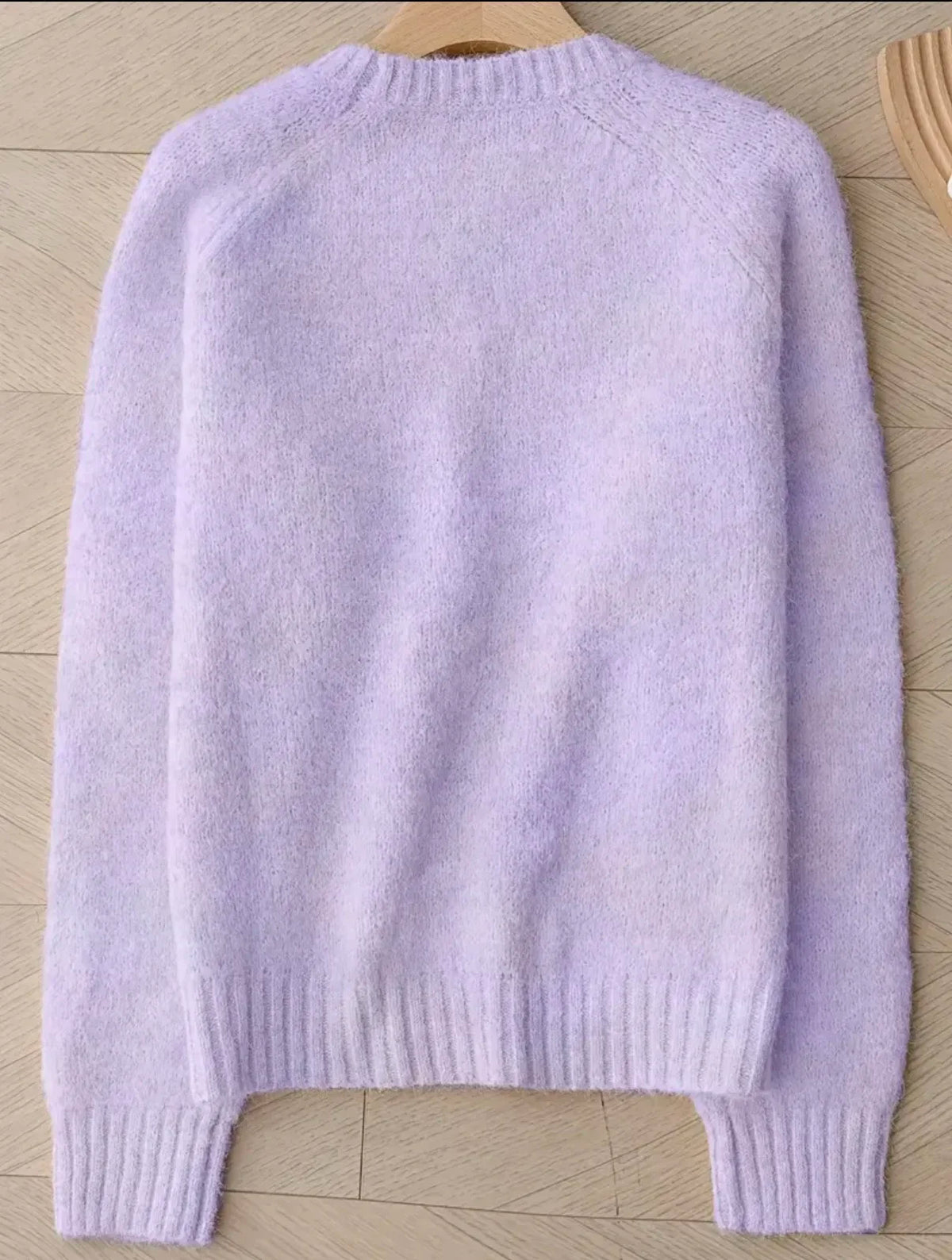 Women Fluffy Mohair Sweater Crew Neck Raglan Long Sleeve Knit Pullover Loose Casual Soft Warm Jumper Autumn Winter Knitwear Tops