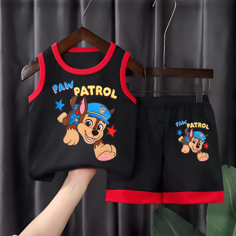 PAW Patrol Fashion Kids Clothes Boys Girls Sets Top Shorts 2PCS Soft Summer Children Quick-drying Shorts Sport Basketball Suit