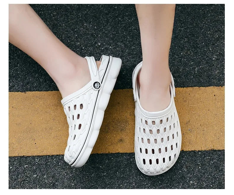Summer Men's Clogs Sandals Man Home Garden Shoes Comfortable Men Slippers Non-Slip Soft Bottom Flip Flop Sandals Big Size 46 47