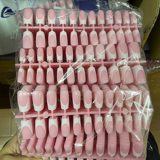 120PCS French Press On Nails – Medium Long Square Acrylic Nails