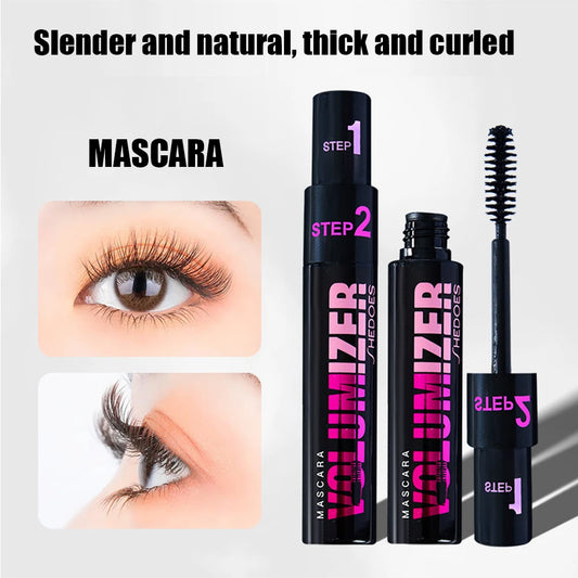 2 in 1 Curling Mascara Eye Cosmetics Waterproof Long Lasting Not Blooming Black Natural Thick Curling Lengthening Mascara Makeup