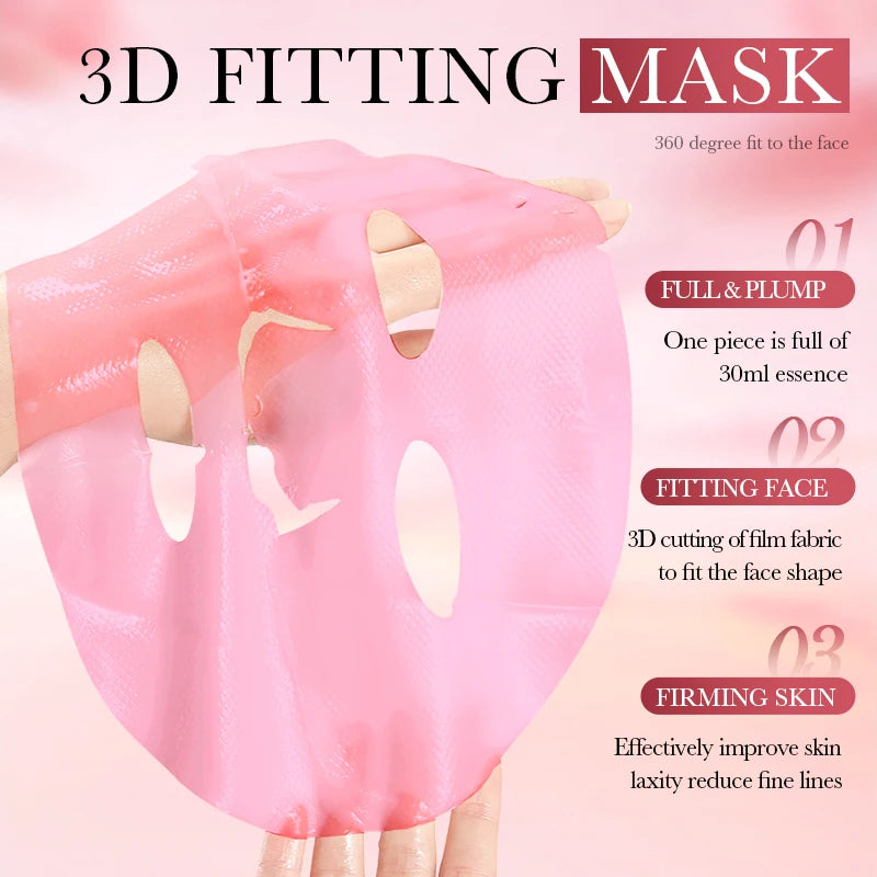 5pcs BIOAQUA Snal Collagen Facial Masks Moisturizing Anti-Wrinkle Whitening Anti-Aging Face Mask Collagen Masks Skin Care