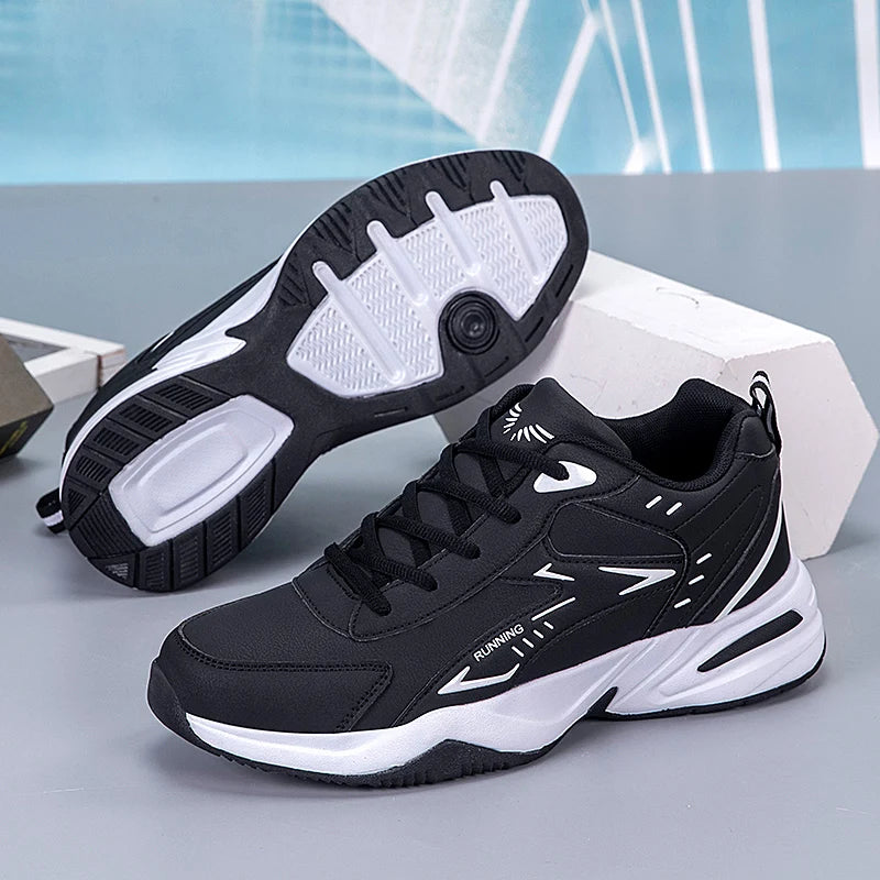 Men’s Casual Shoes B812 – Breathable PU Leather Lace-Up with EVA Sole