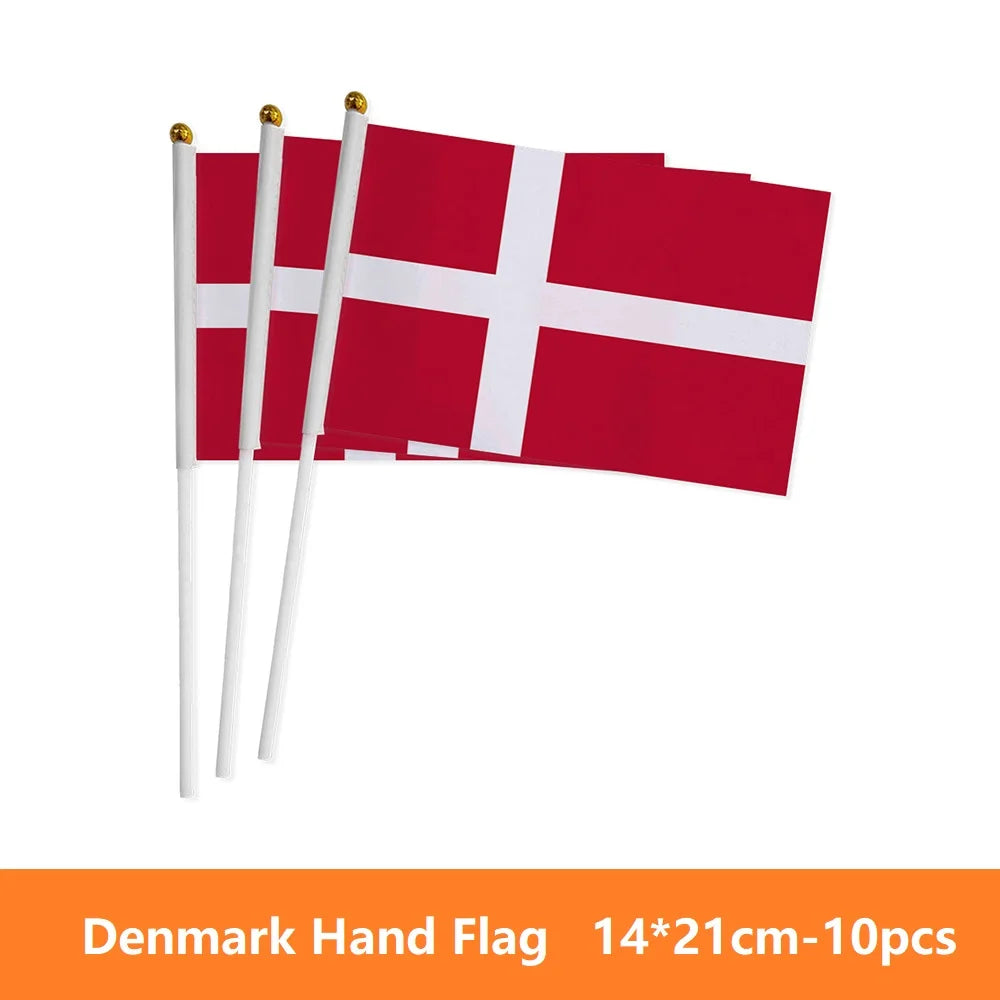 European Country Hand Waving Flags - أعلام أوروبية يدوية للتشجيع والاحتفالات