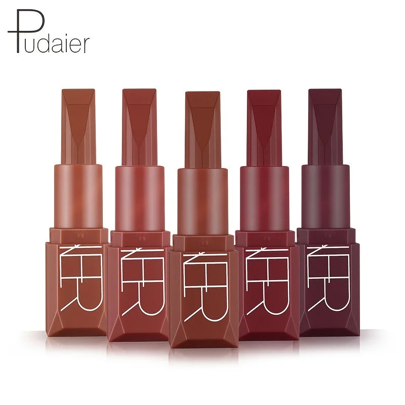 5 Colors Nude Matte Lipstick - Waterproof, Long Lasting, Non-Stick, Easy to Apply, Valentine's Day Gift