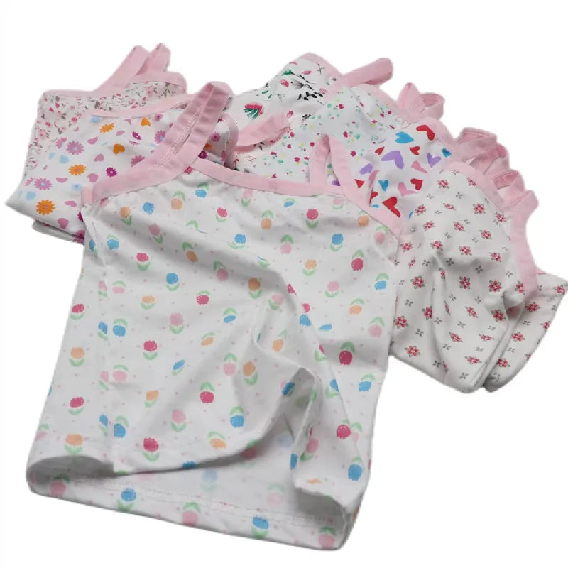 3pcs/Lot Kids Solid Color Singlet Breathable Underwear Gir Cotton Undershirts Soft Tank Tops for Baby Girl Size 2-8T