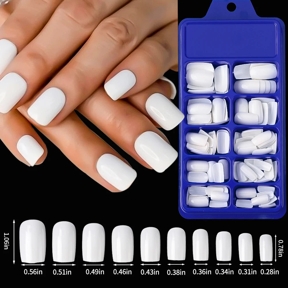 120/100Pcs Almond Full Cover Press On Nails أظافر لاصقة كاملة بتصميم لوزي – 100/120 قطعة