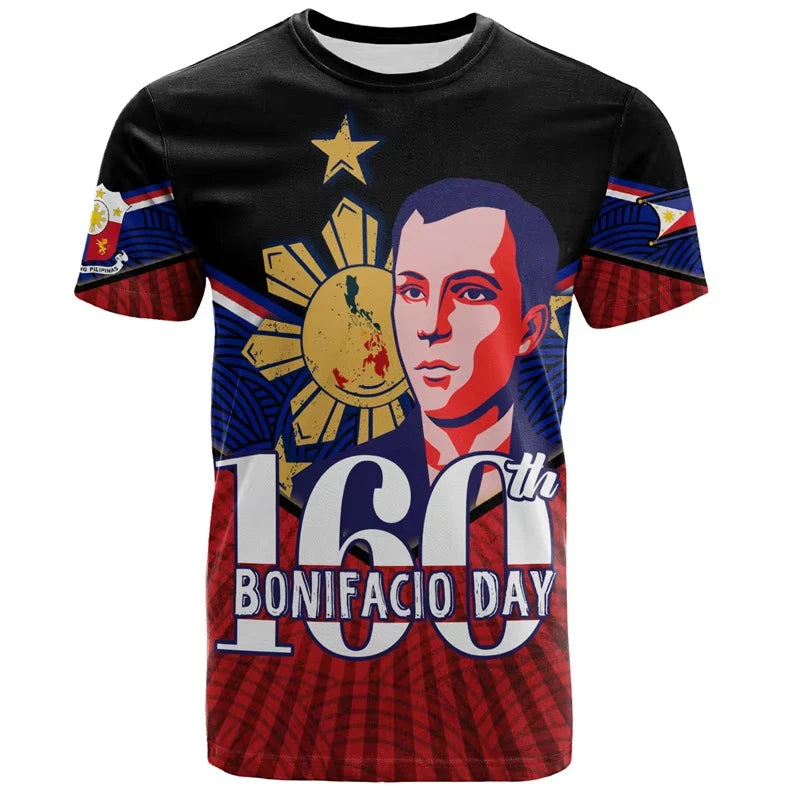 2026 New 3D Printed Philippines Independence Day Pattern T Shirt Breathable Quick Dry Family Style for Kids Adults  Training
