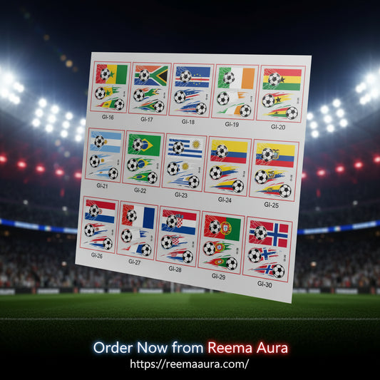 Soccer Fan National Flag Face Tattoo Stickers - ملصقات وشم مؤقتة بأعلام الدول لمشجعي كرة القدم