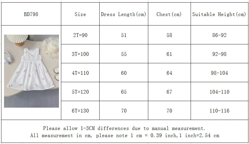 Humor Bear Girls Sleeveless  Dress Summe  New  Cute Embroidery Printed Princess Dress Toddler Kid Clothes For 2-6Y
