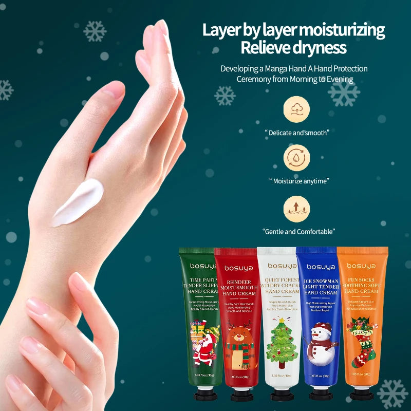 Vitamin E Avocado Moisturizing Hand Cream Christmas Hand Cream Sachet Set Hydrate Non‑greasy For Dry Skin Holiday Gift