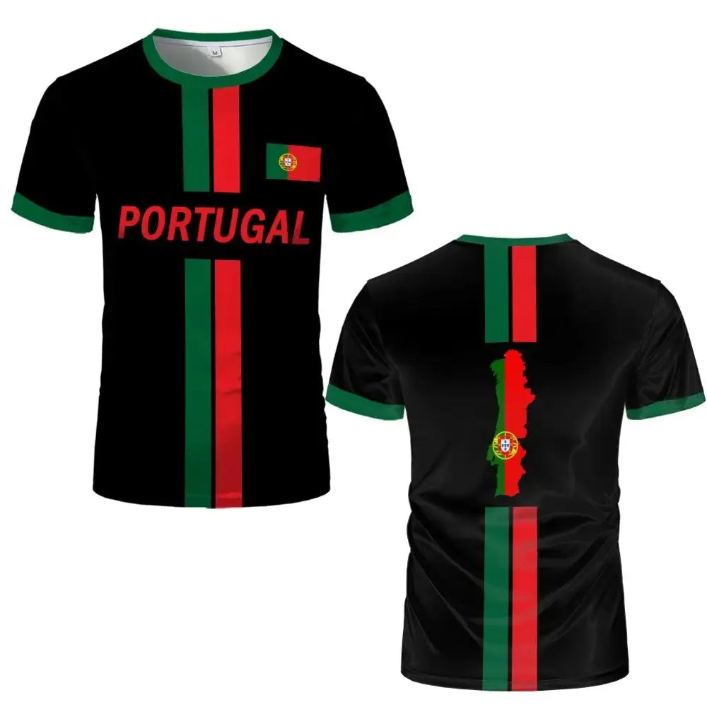 2026 Summer Portugal Flag Print Soccer Jersey 3D Print Breathable Quick Dry Family Style for Kids Adults Outdoor Training Sports