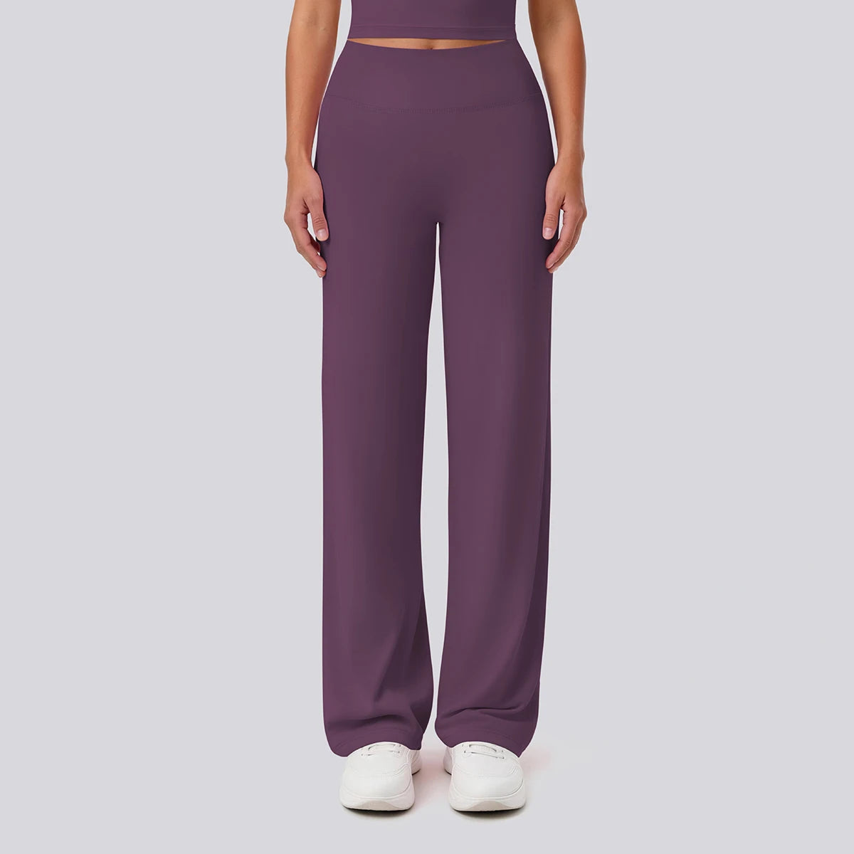 Rooftrellen Women's Sports Pants Bell-bottoms High Waisted Gym Loose Wide Leg Pants Solid Color Thin Fitness Sports Female Pants