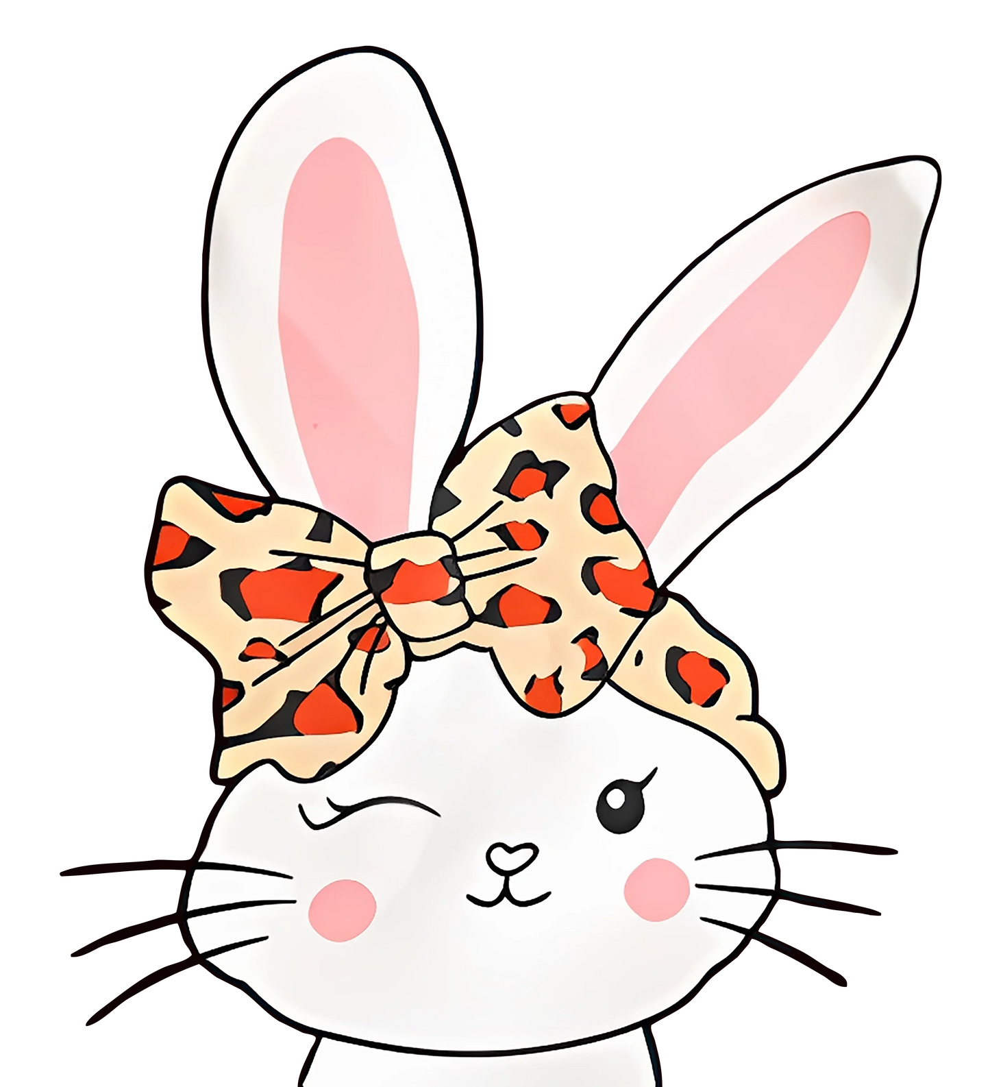 Summer Girls T-Shirt Round Neck Short Sleeved Cartoon Rabbit Letter