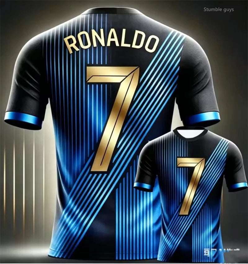 Kids Boys Summer Family Style Men s Lightweight Sports Ronaldo Soccer Short Sleeve T Shirt Casual Jersey Tee for Street Training