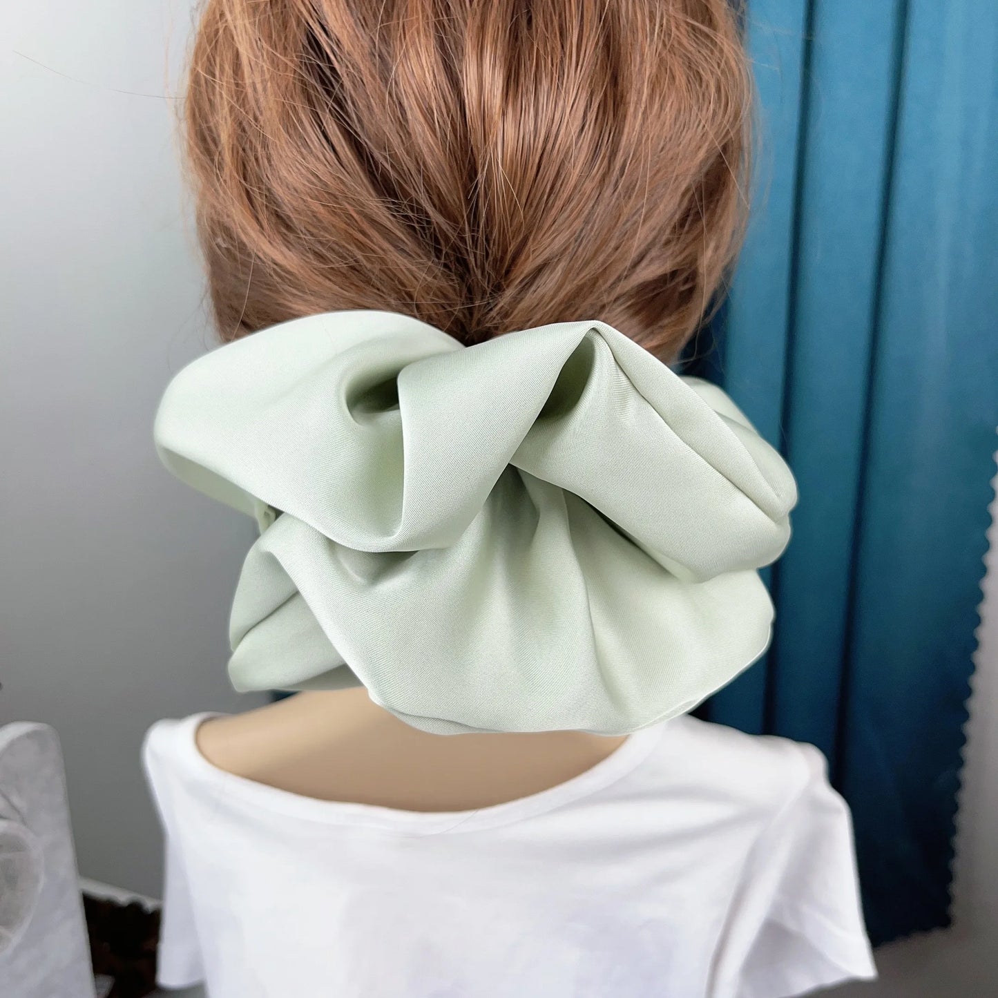Oversize Satin Scrunchies Elastic Hair Ties Women Girls Big Silk Hair Bands Ponytail Holder Hair Rubber Bands Hair Accessories