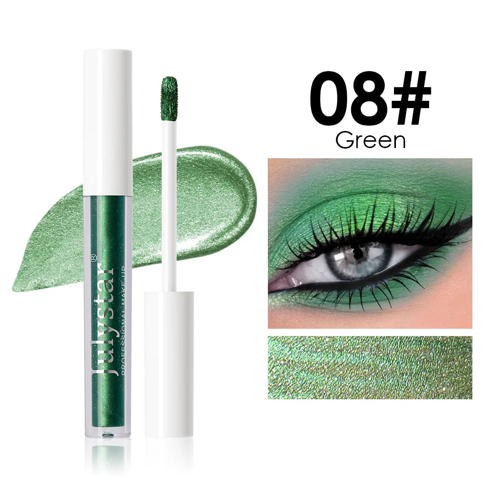 Waterproof Liquid Eyeshadow Metallic Gold Eye Shadow Stick Lasting Pearlescent 10 Colors Smoky Black Glitter Eye Highlighter Pen
