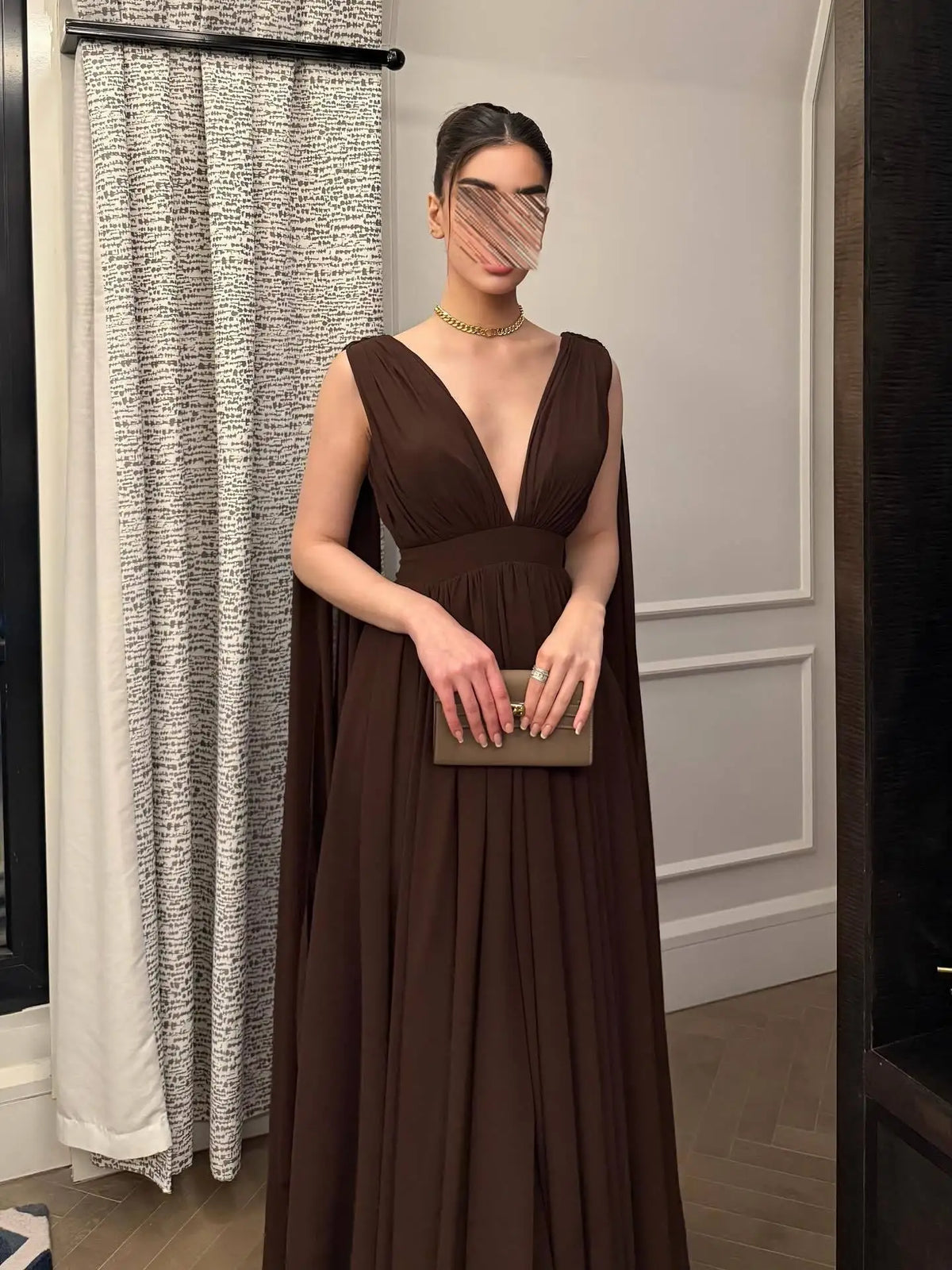 BKLD 2026 Autumn Winter New Women Clothing Chiffon Pleated Backless Dress Solid Color Elegant Evening Party Dress Sleeveless